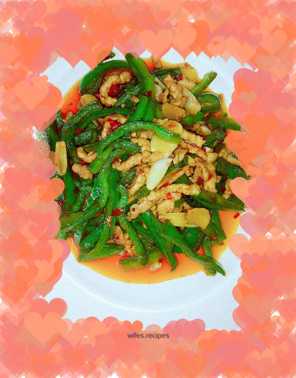 Shredded pork with green pepper