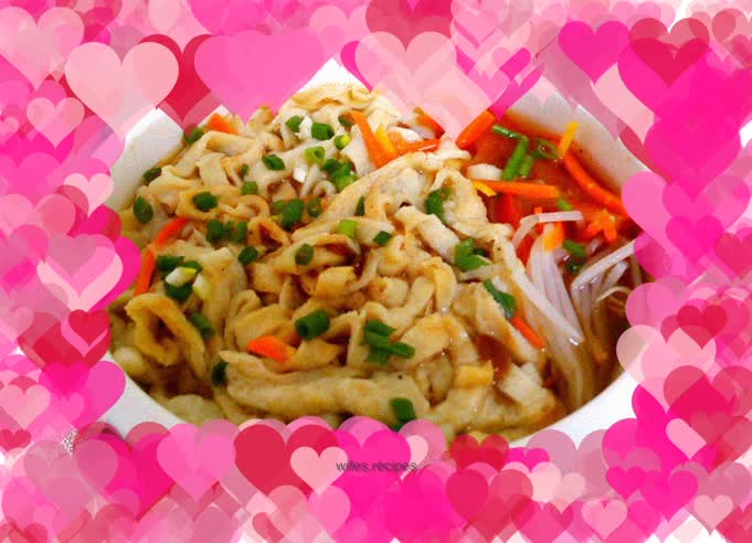 Sweet potato flour and egg noodles