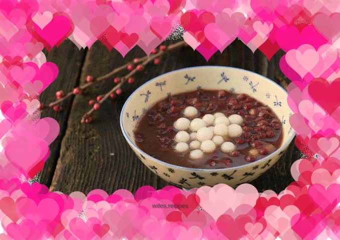 Pearl meatballs and red bean soup