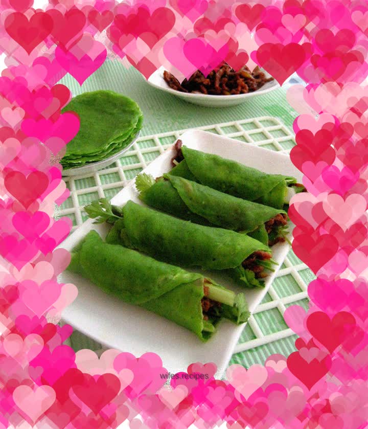 Sauced meat covered in green