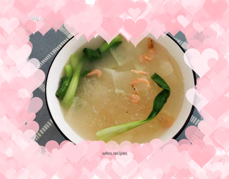 Vermicelli, shrimp skin and winter melon soup