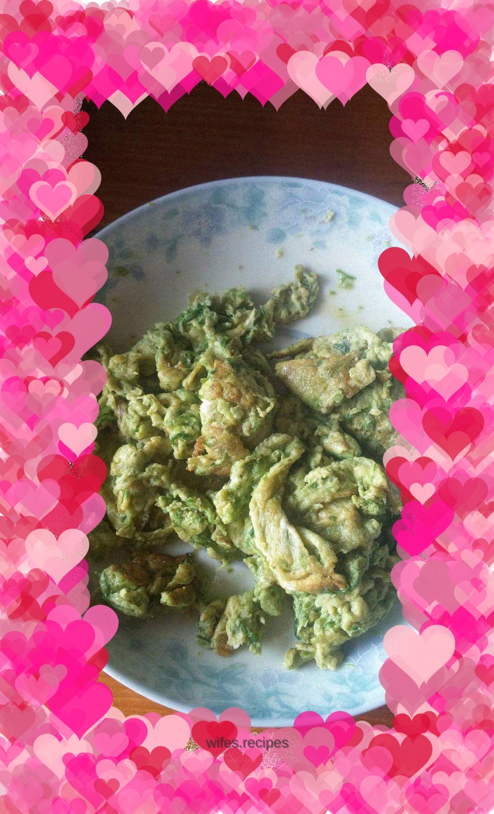 Fried eggs with chive flowers