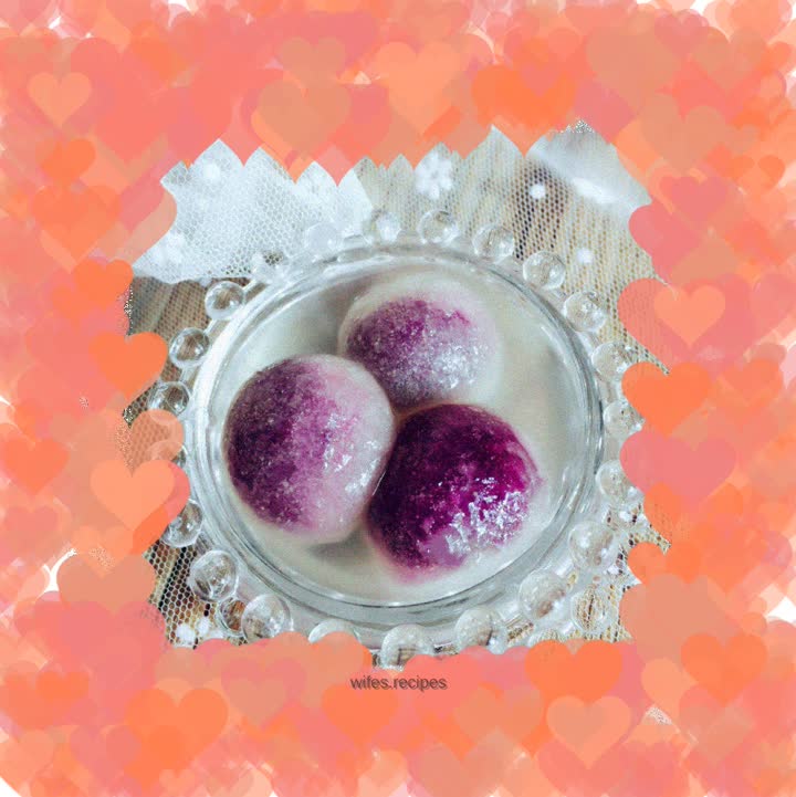 Purple sweet potato crystal glutinous rice balls