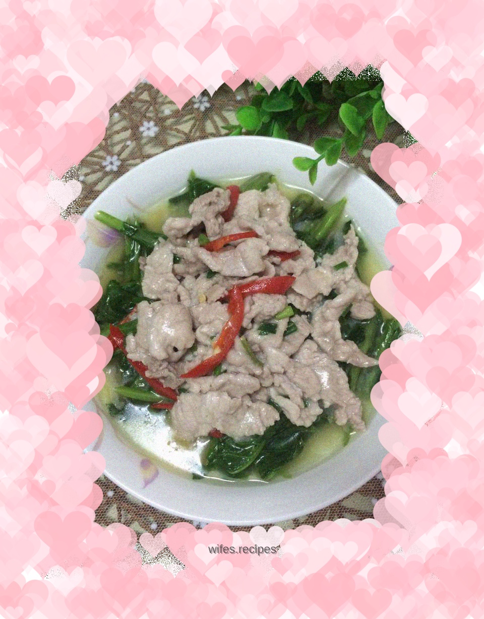 Stir-fried lean pork with kale