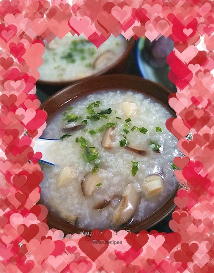 Mushroom and scallop porridge