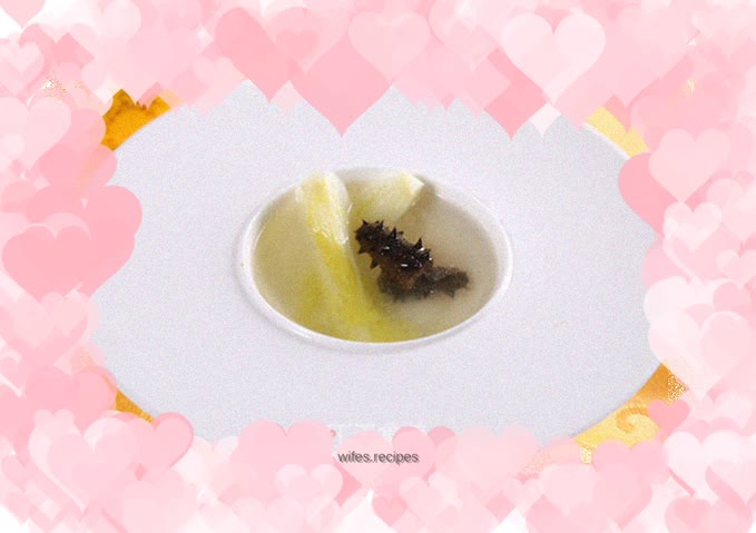 Stewed sea cucumber with vegetable gallbladder in clear soup