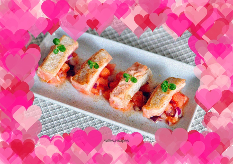 Salmon belly with skin