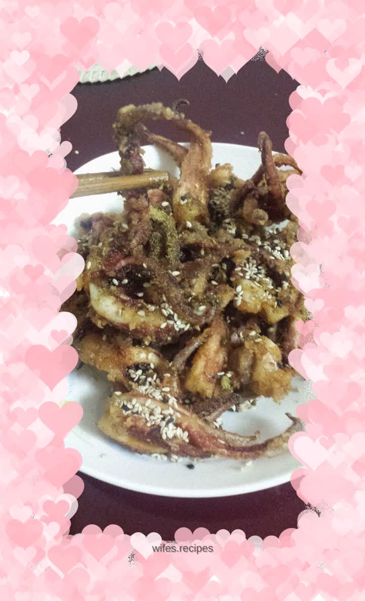 Salt and pepper squid tentacles