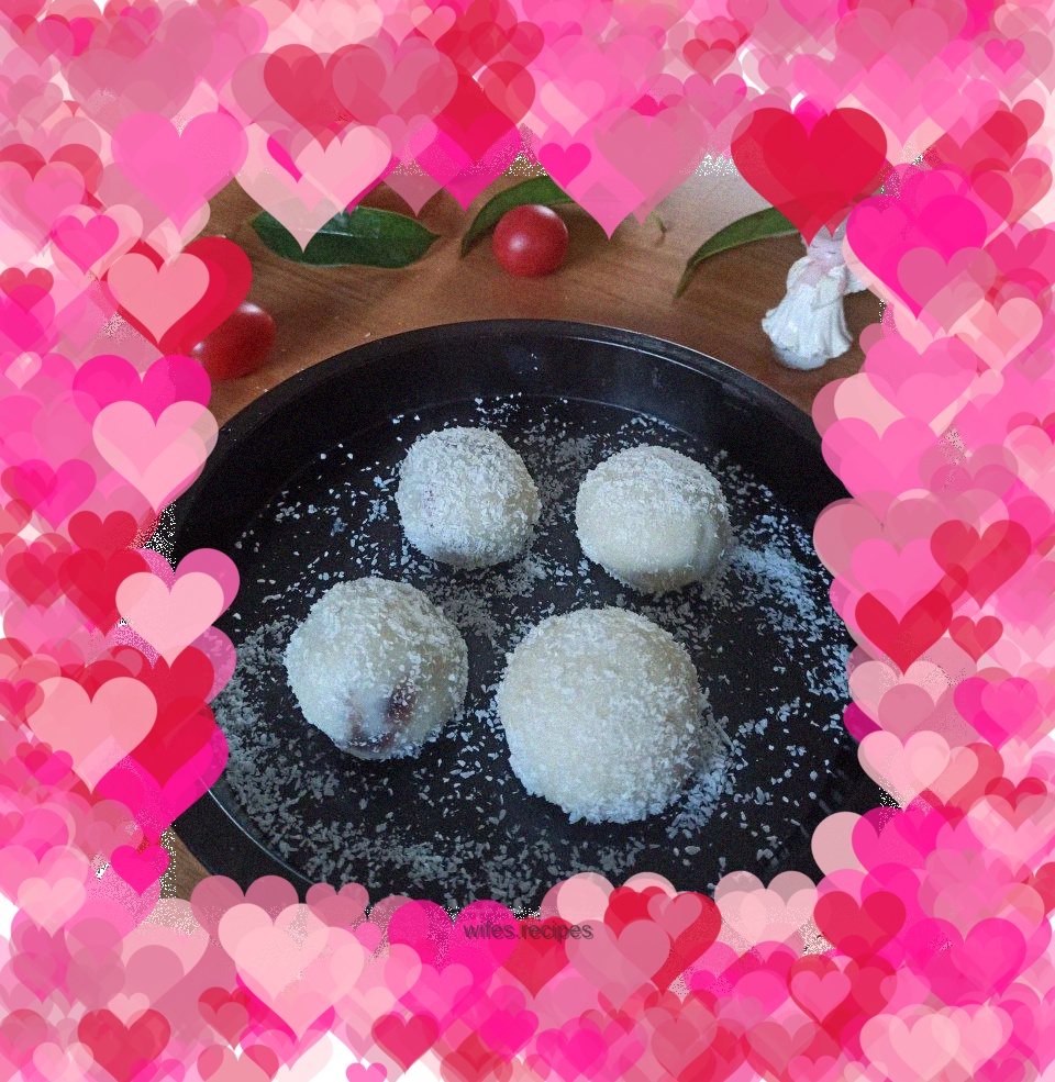 Yam and bean paste glutinous rice cake