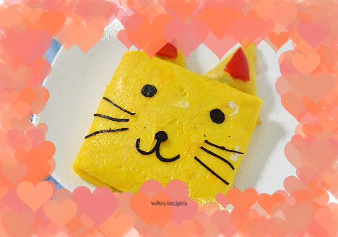 Cat Omelette Rice