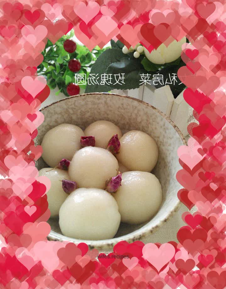 Rose glutinous rice balls