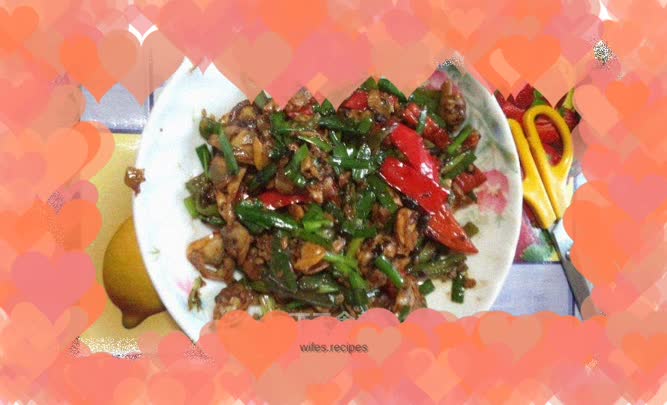 Dry fried clam meat